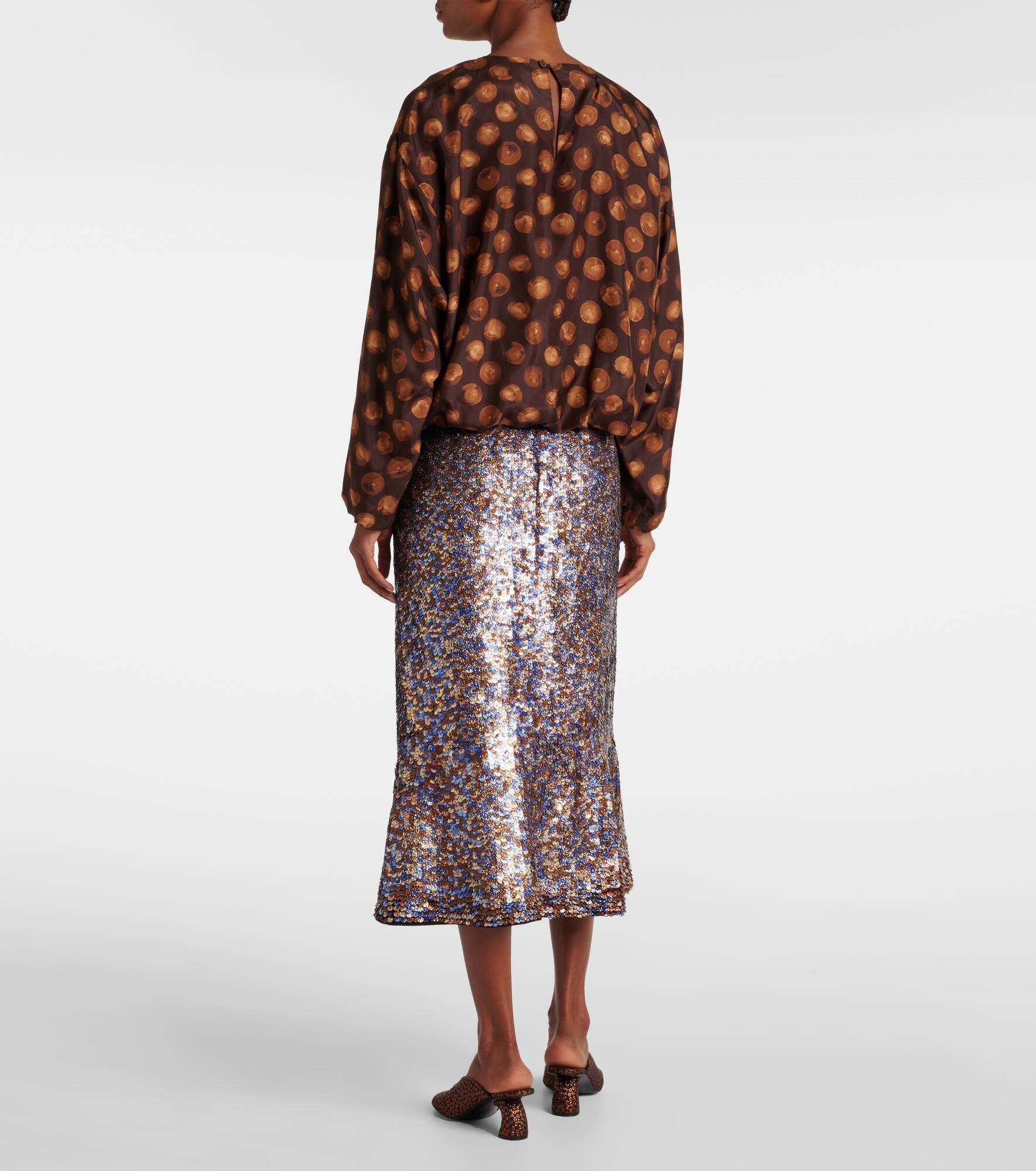 Printed satin blouse - 3