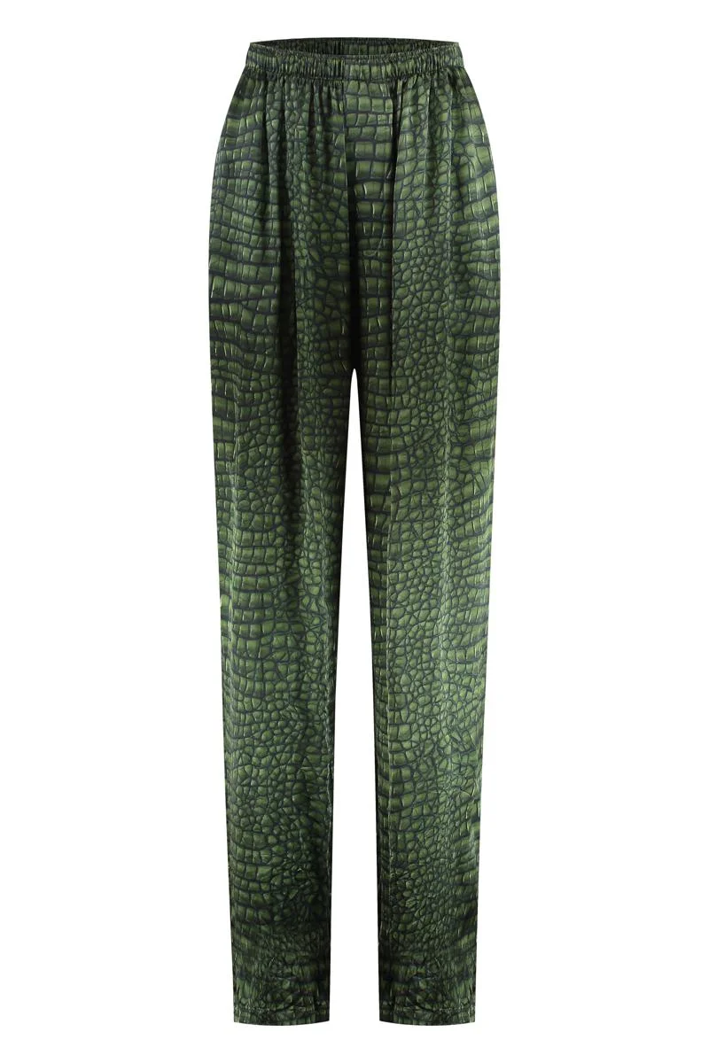 Balenciaga Printed Silk Pajama Pants - 1