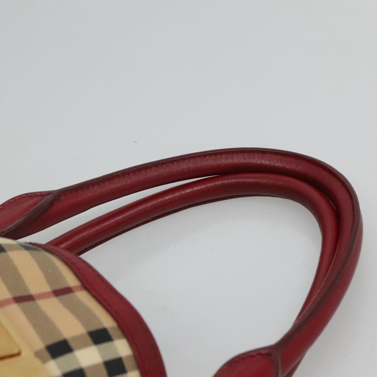 Burberry Nova Check Hand Bag Pvc Leather Beige - 8