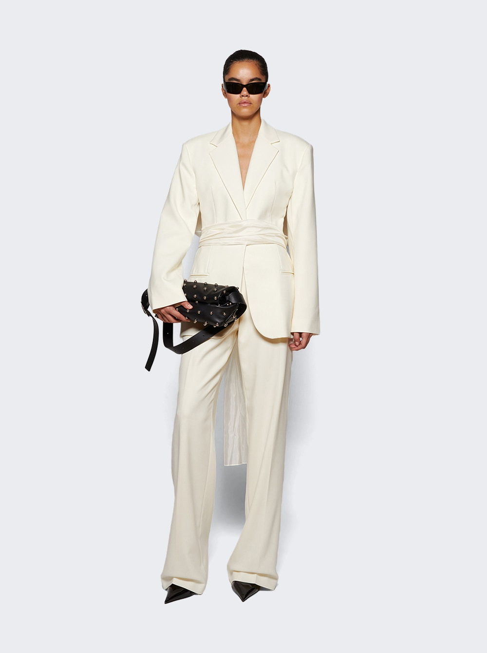 Intimate Bow-back Twill Blazer White - 5