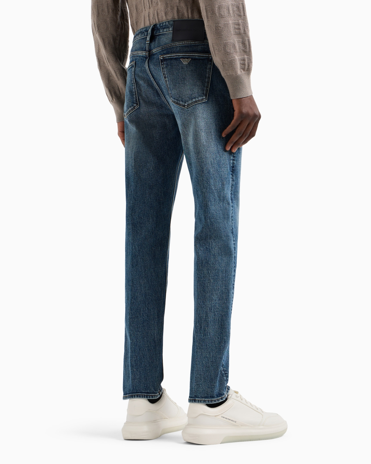 J75 Slim-fit, stone-washed denim jeans with whisker lines - 3