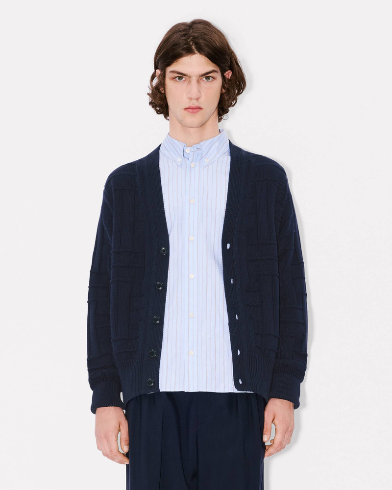 'KENZO Weave' embroidered cardigan in cotton 3