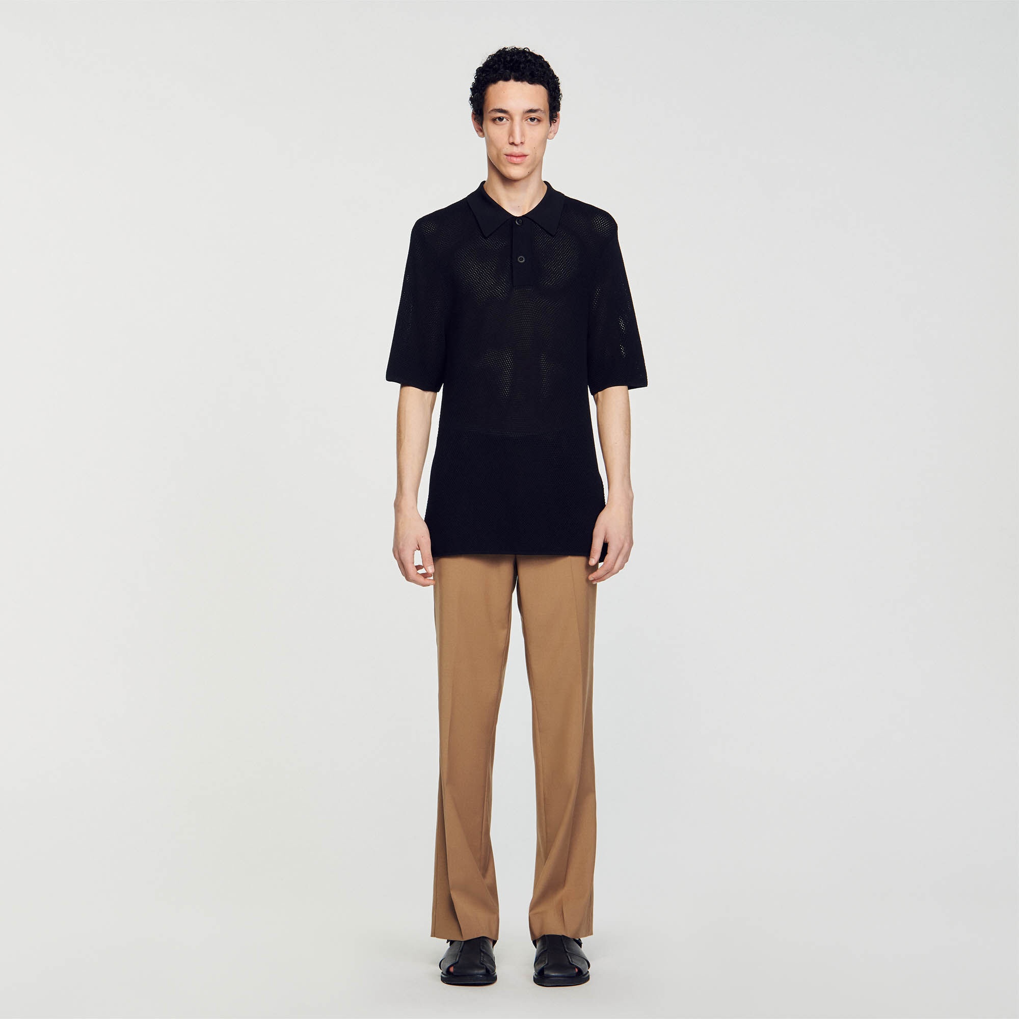 OPENWORK KNIT POLO SHIRT - 3