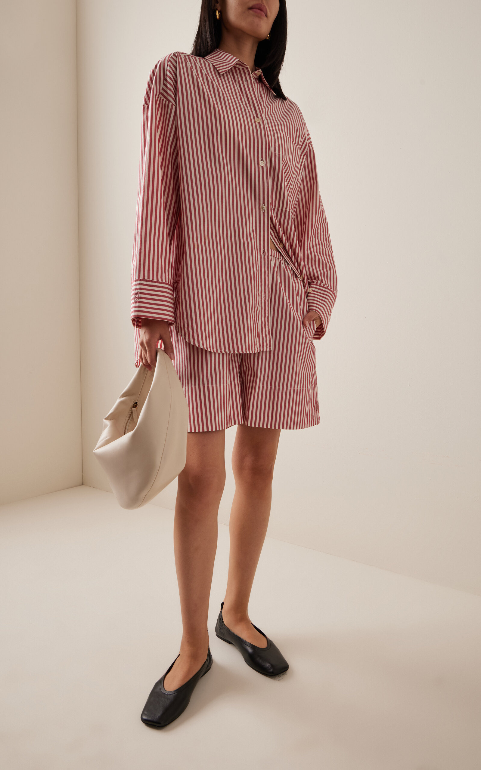 Siona Striped Organic Cotton Poplin Shorts stripe - 2