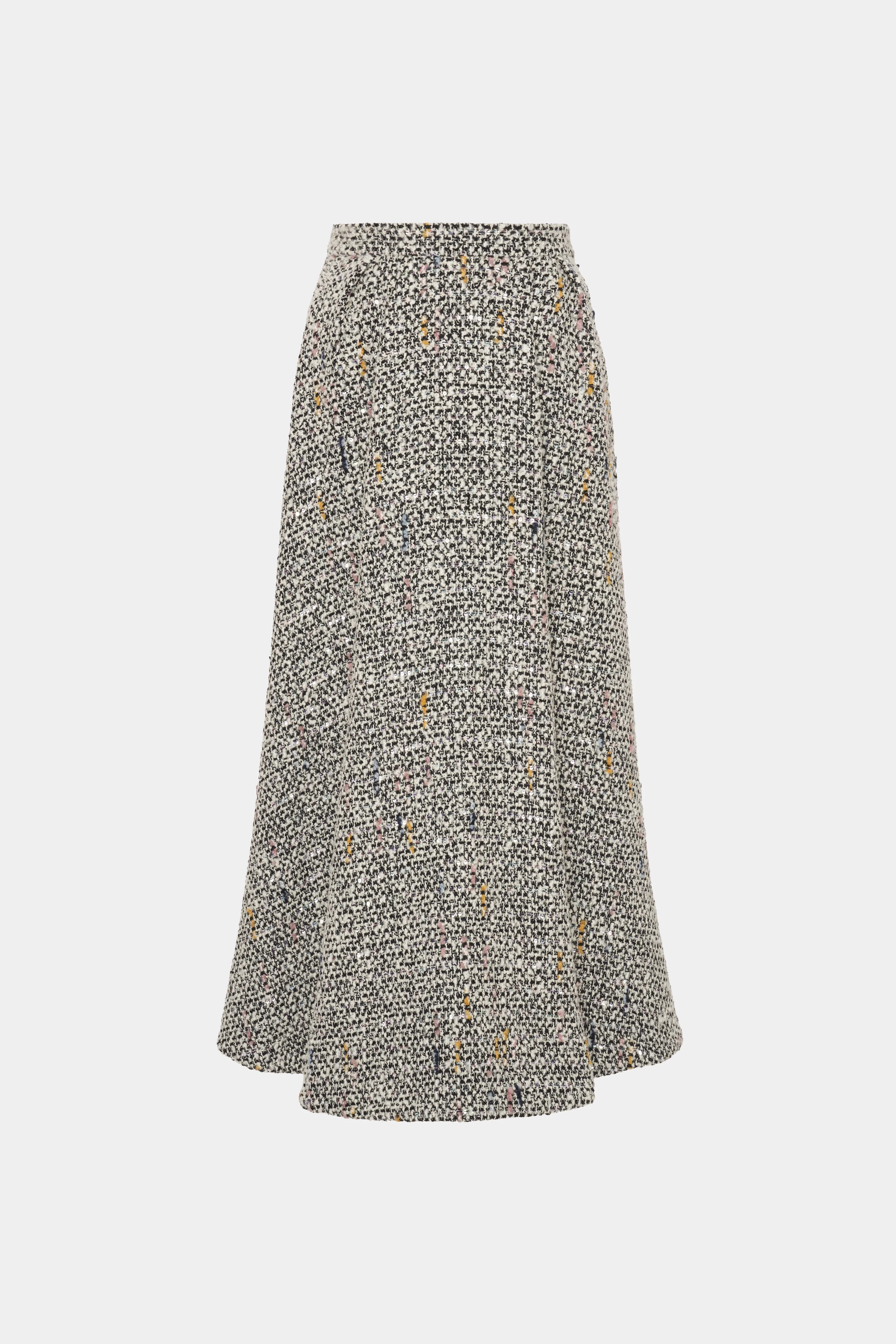 SEQUIN TWEED LONG SKIRT - 1