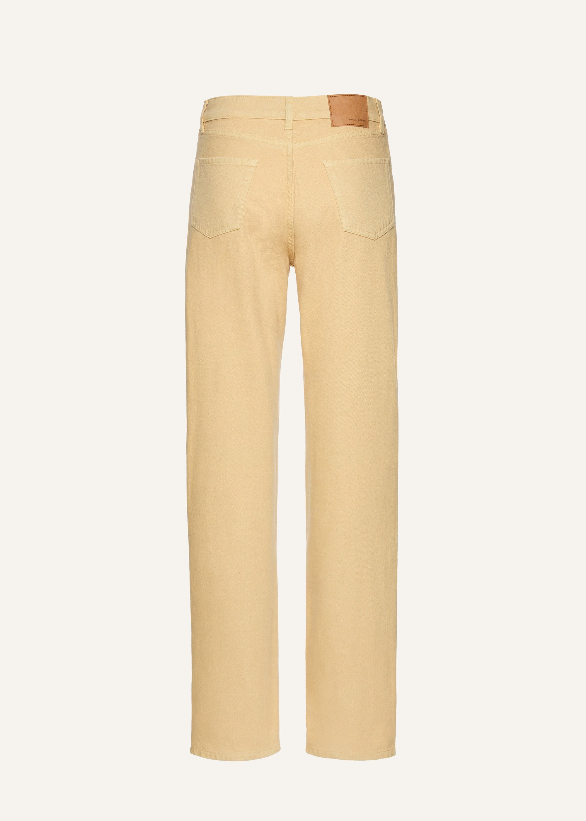 Straight leg denim pants in beige - 2