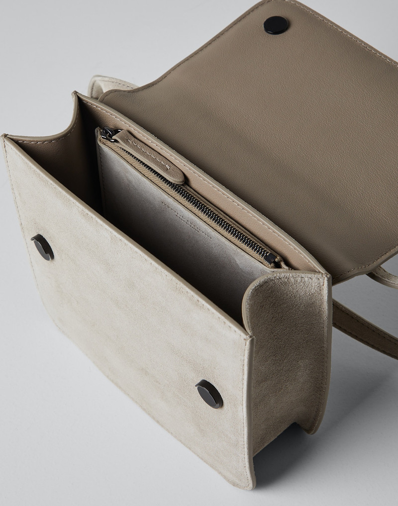 Suede bag with precious insert 5