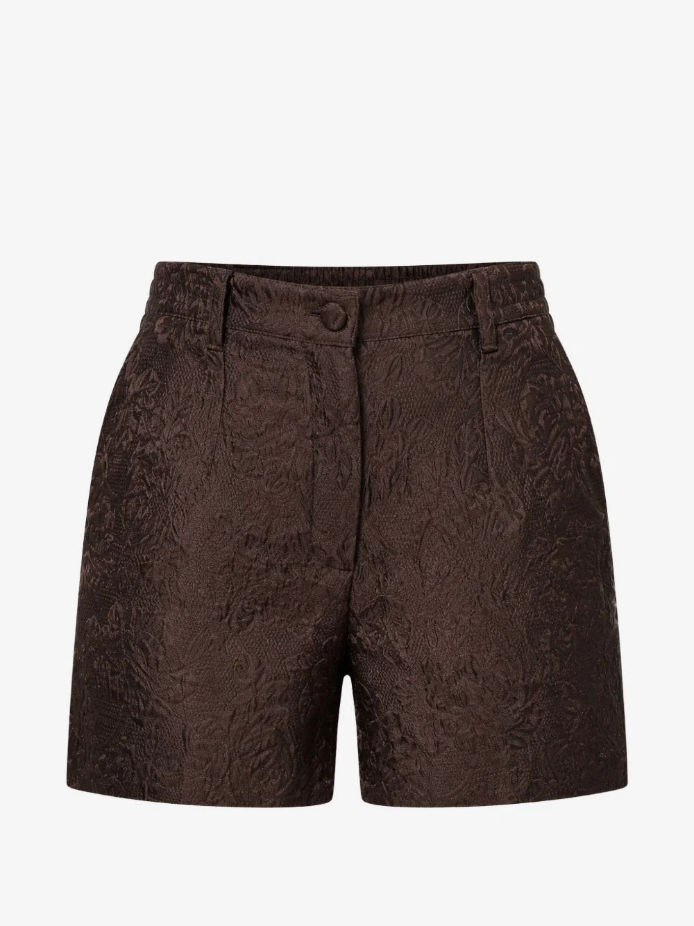 floral-brocade shorts - 1