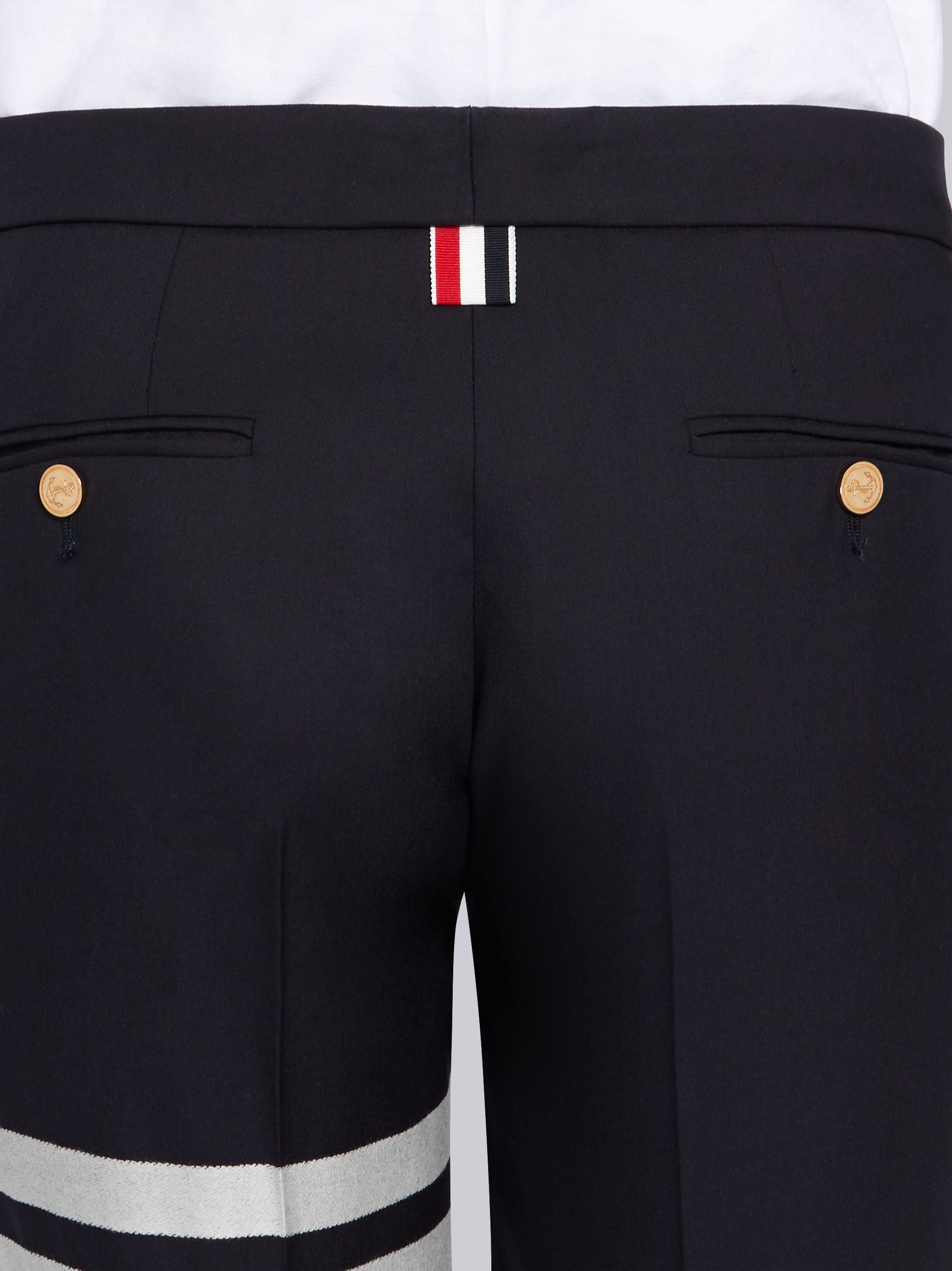 Navy Plain Weave Skinny 4-Bar Trouser - 6