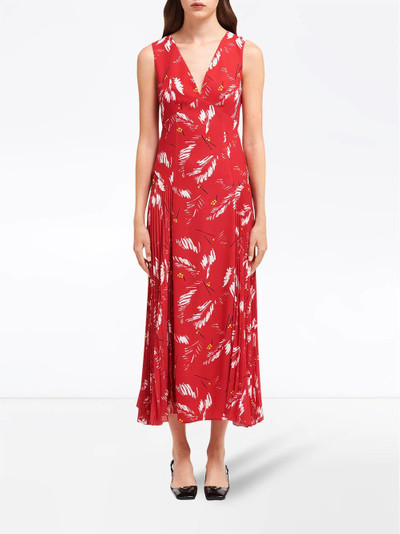 Prada abstract-print V-neck dress outlook