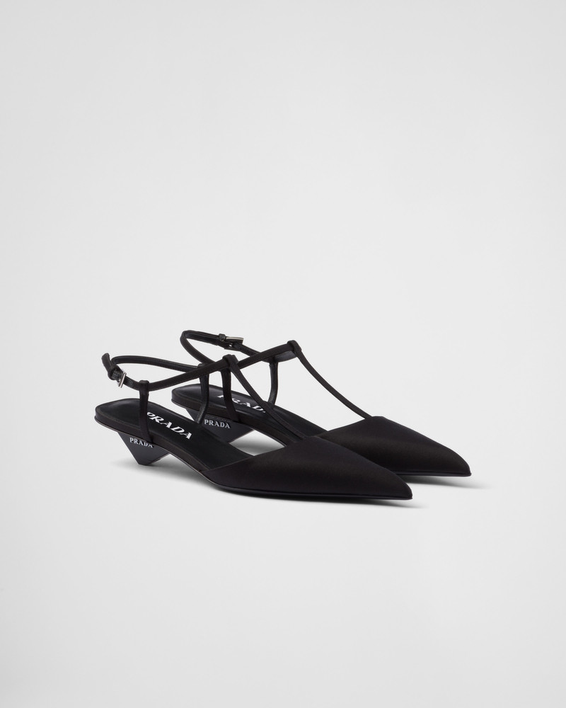 Satin slingback pumps - 1