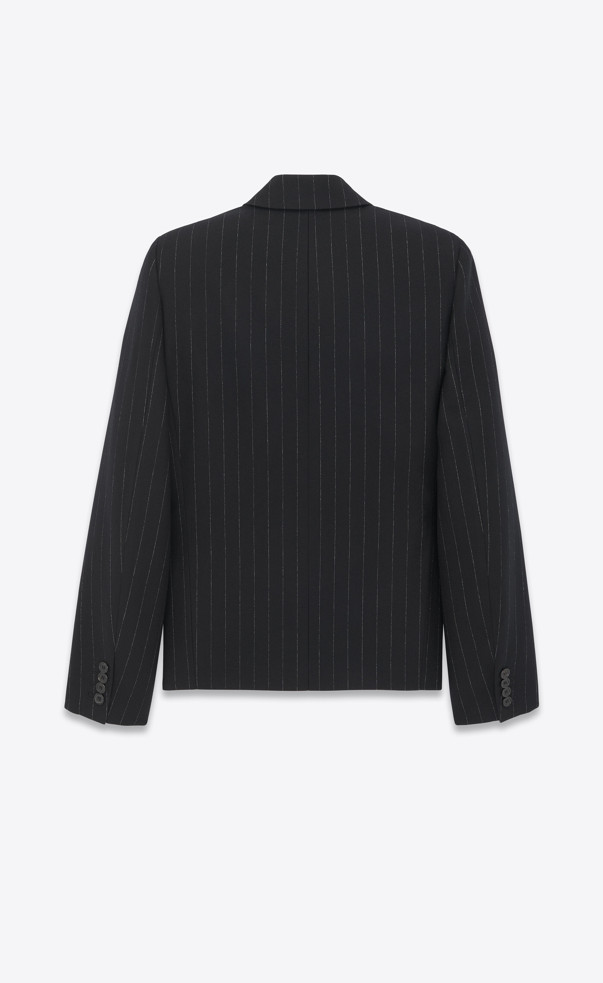 oversized short jacket in striped wool felt - 3