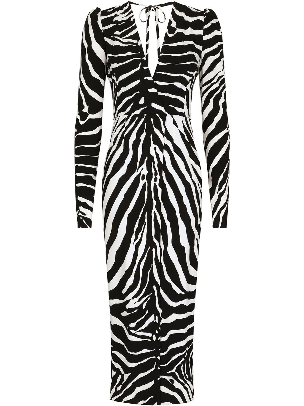zebra-print long-sleeve dress - 1