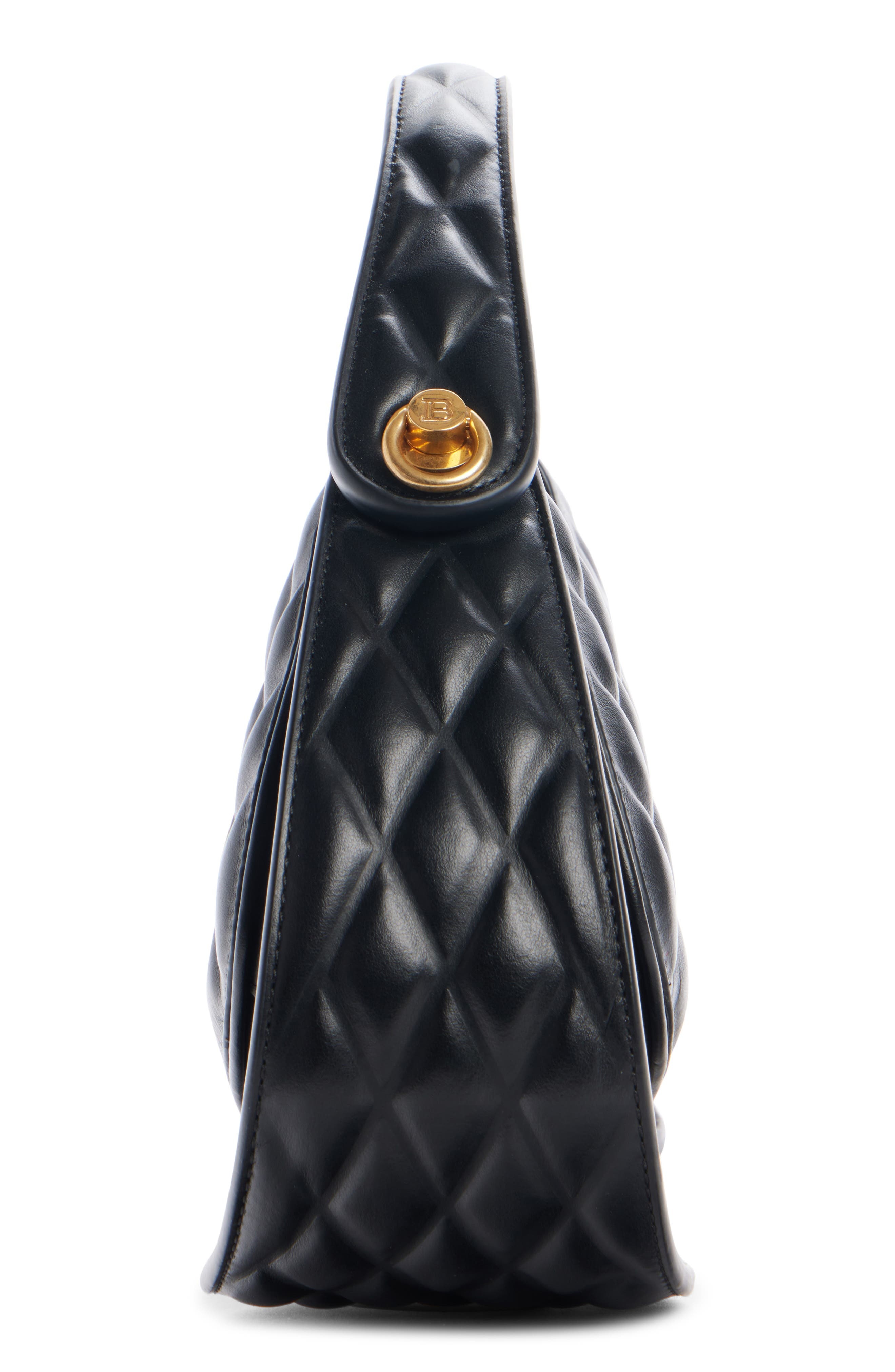Balmain Medium Jolie Madame Quilted Leather Top Handle Bag in 0Pa Black at Nordstrom - 4