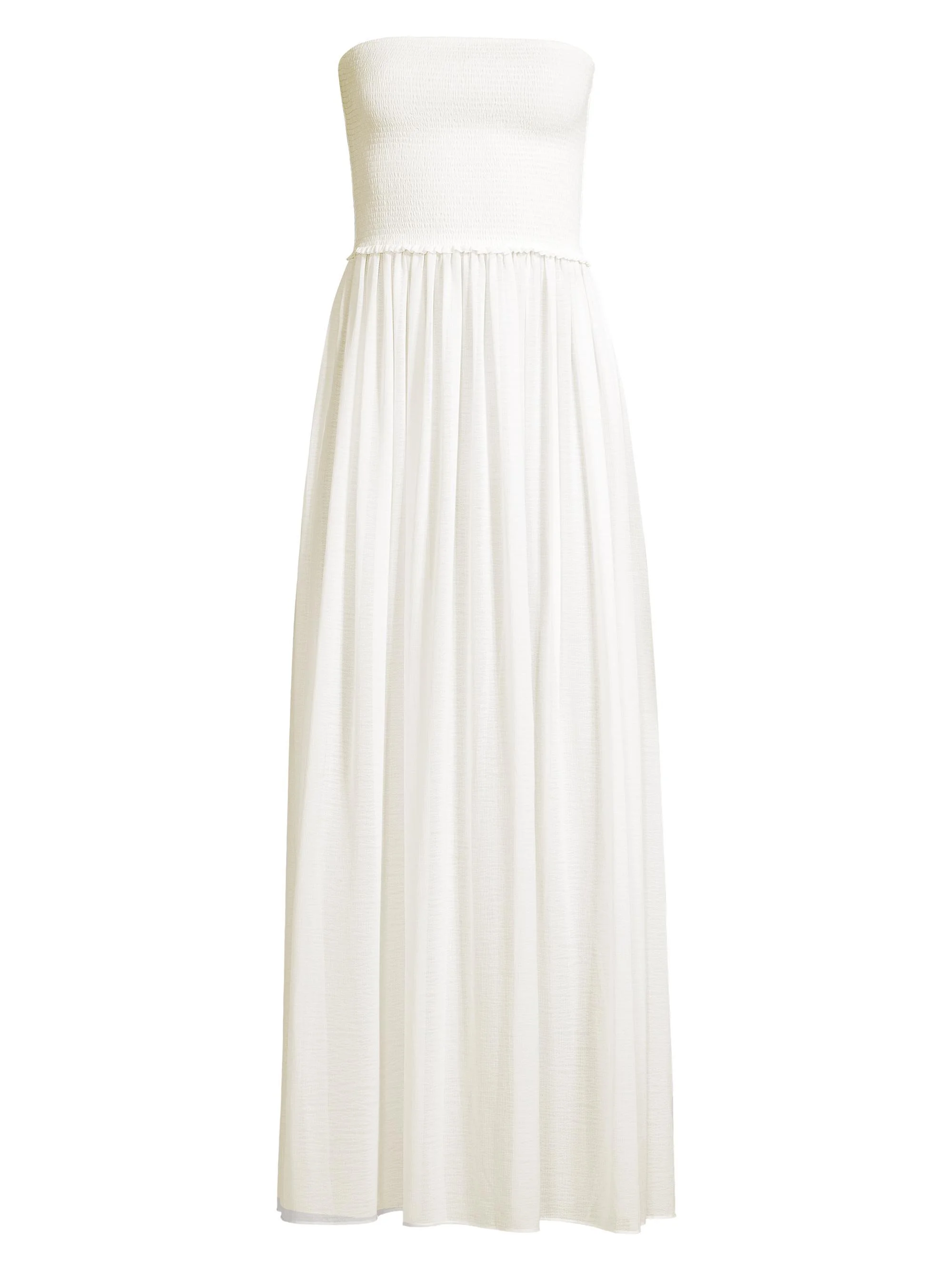 Women's Calista Strapless Smocked Dress - White - 1
