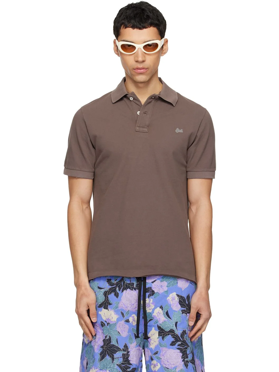 Brown Logo Patch Polo - 1