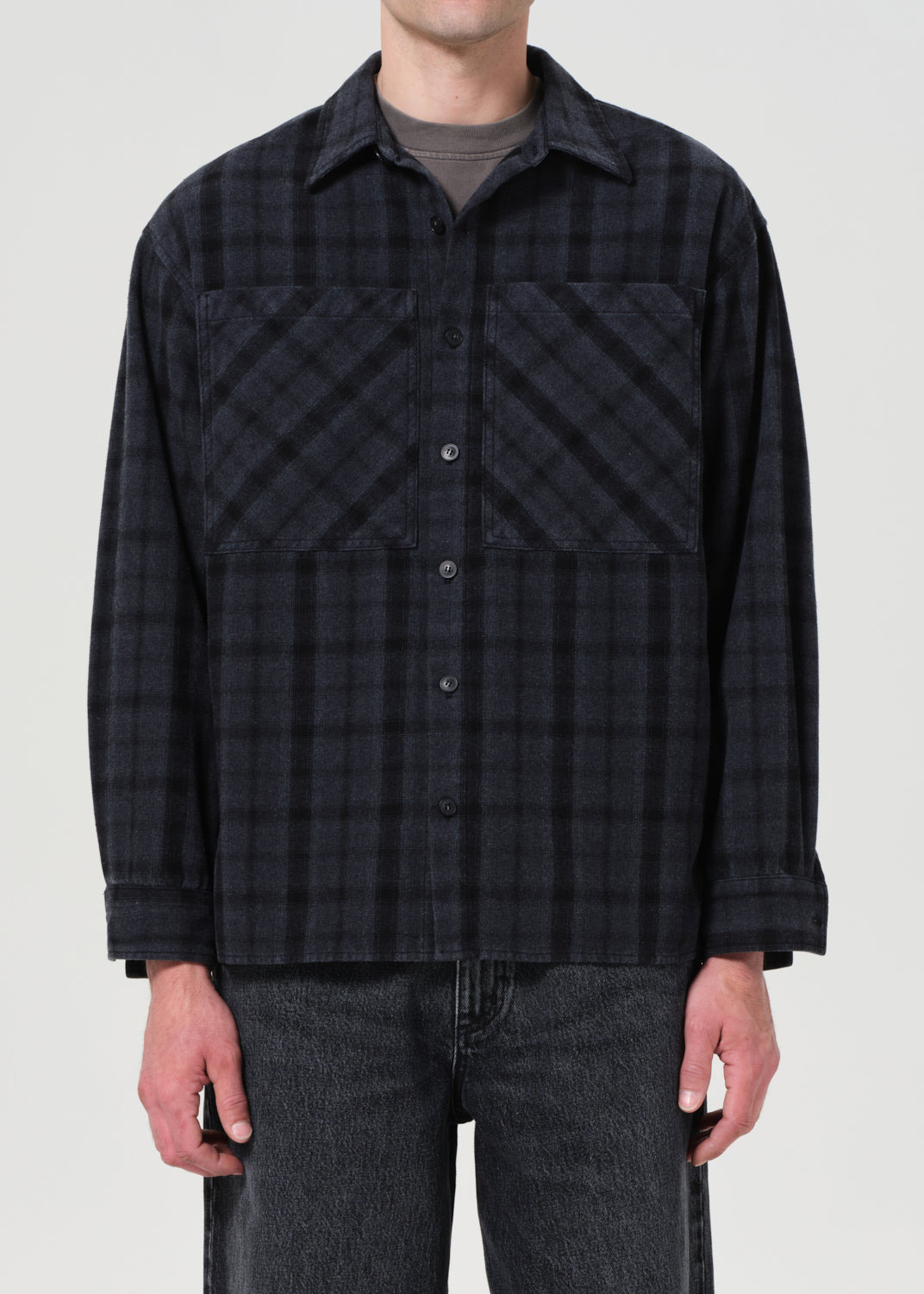 BRENNAN SHIRT IN UMBRA CHECK/MIRAGE - 3