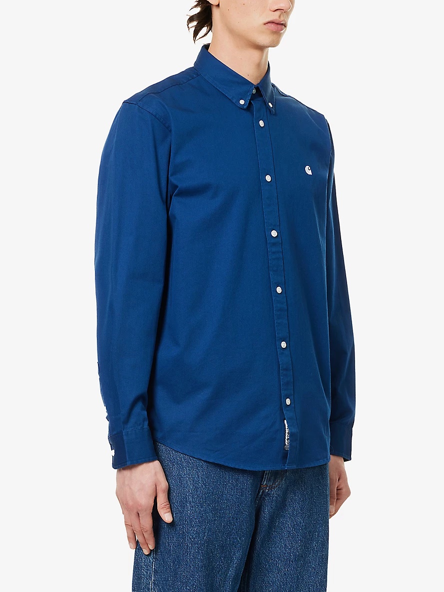 Madison brand-embroidered cotton-twill shirt - 3