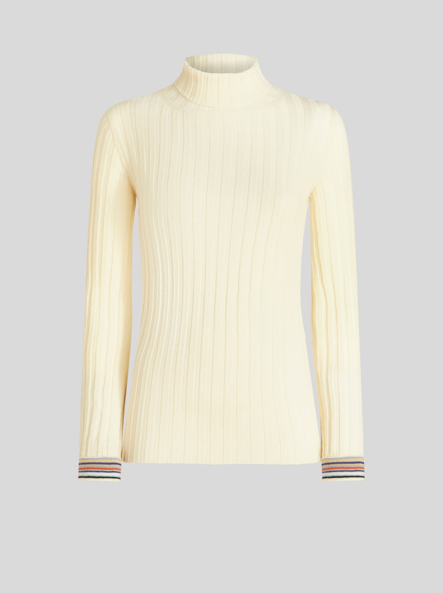 POLO NECK WOOL JUMPER - 1