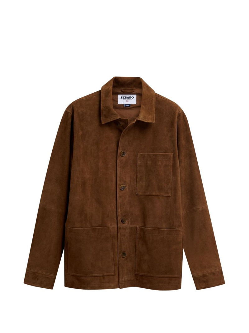 patch-pocket buttoned leather jacket 1