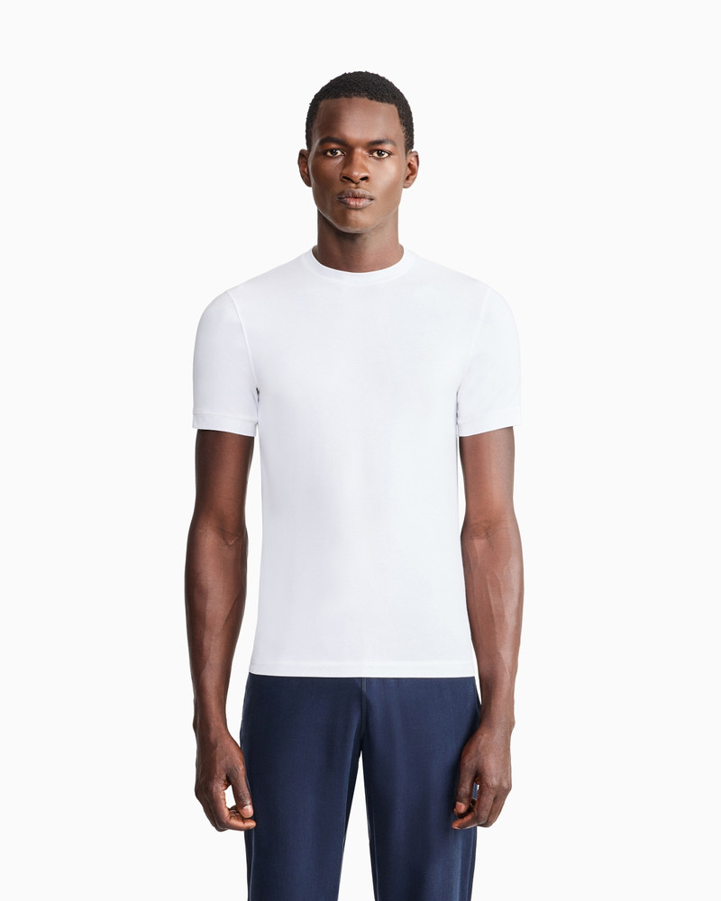 GIORGIO ARMANI Icon Crew-neck T-shirt in stretch viscose jersey outlook
