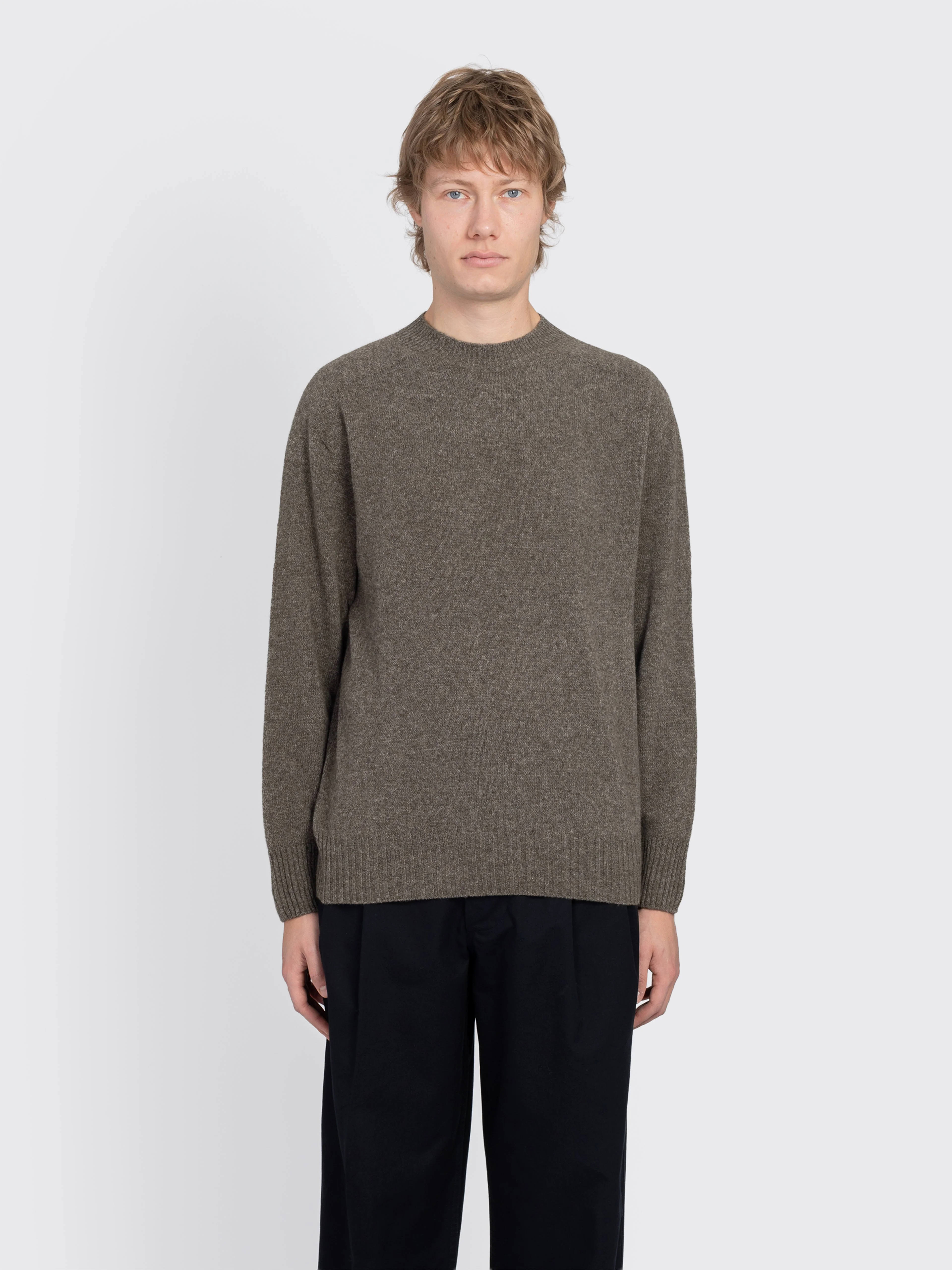Seamless Crew Neck Yak Wool Cashmere Blend - 1