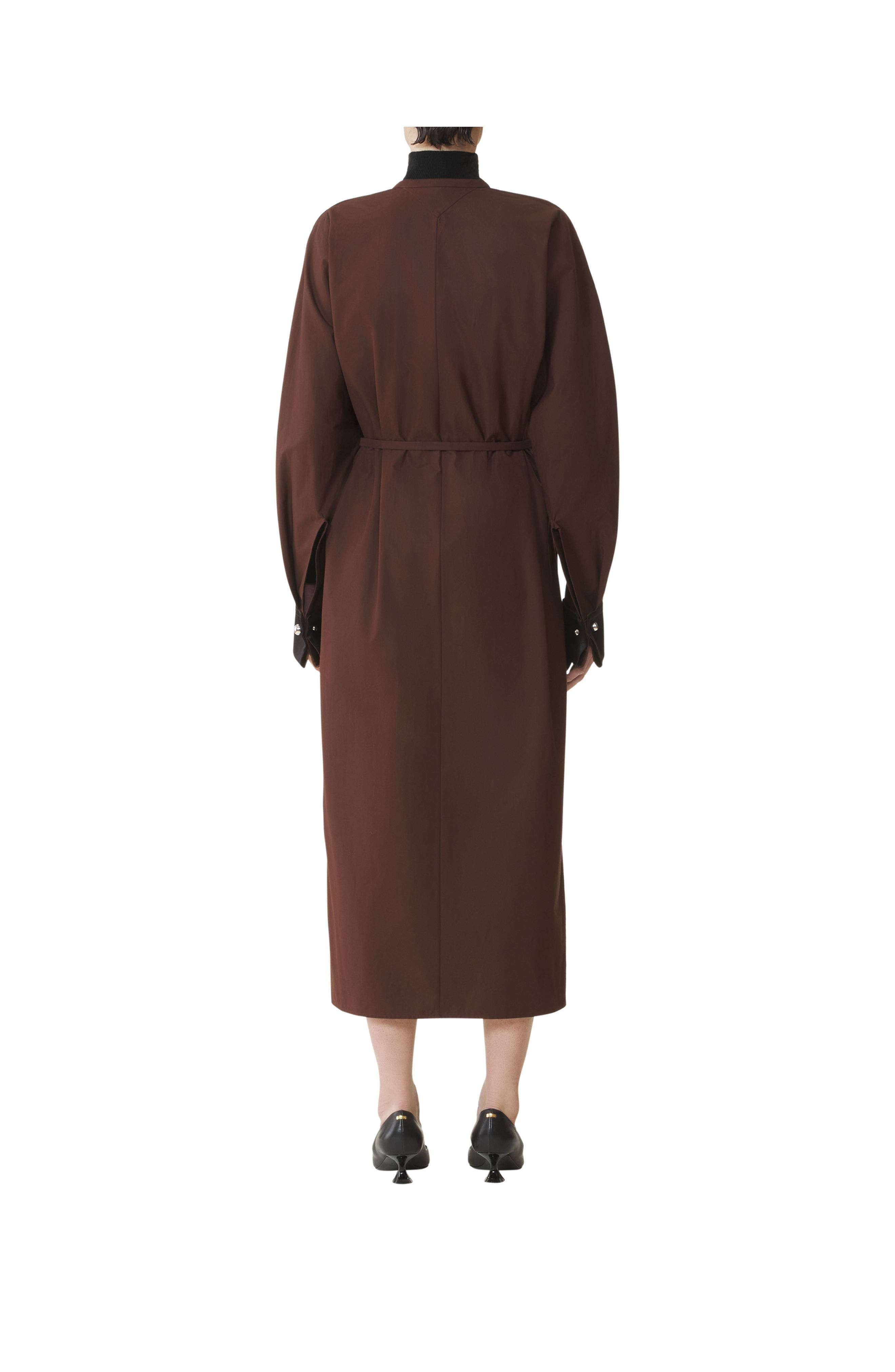 Lanvin Shirt Dress In Cotton Popelin in Mocca at Nordstrom - 4