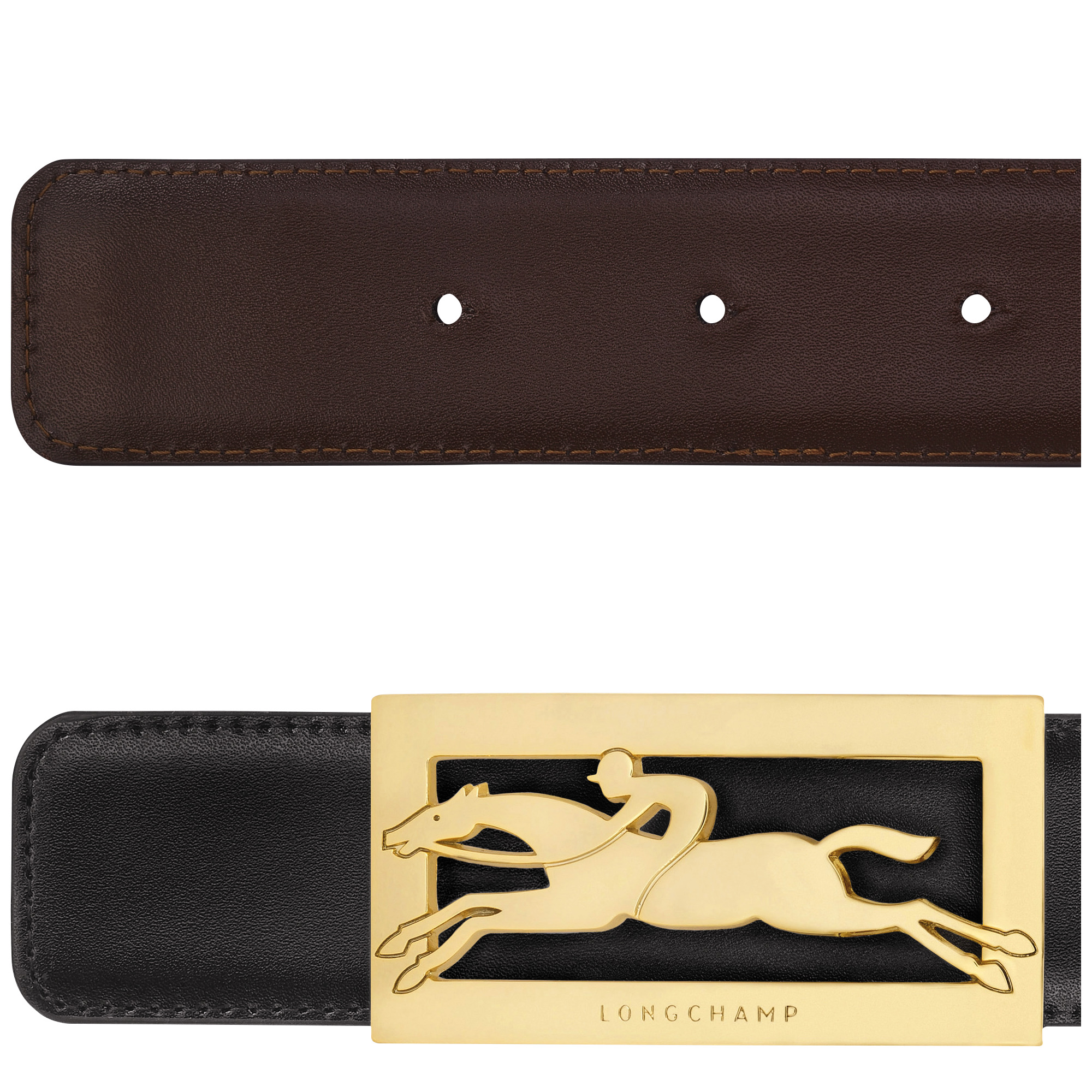 Delta Box Men's belt Black/Mocha - Leather - 2