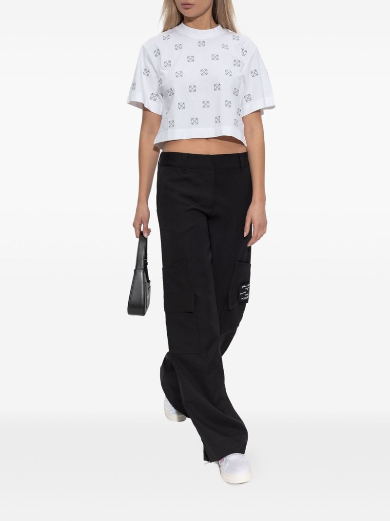 Off-White monogram-embroidered cropped t-shirt outlook