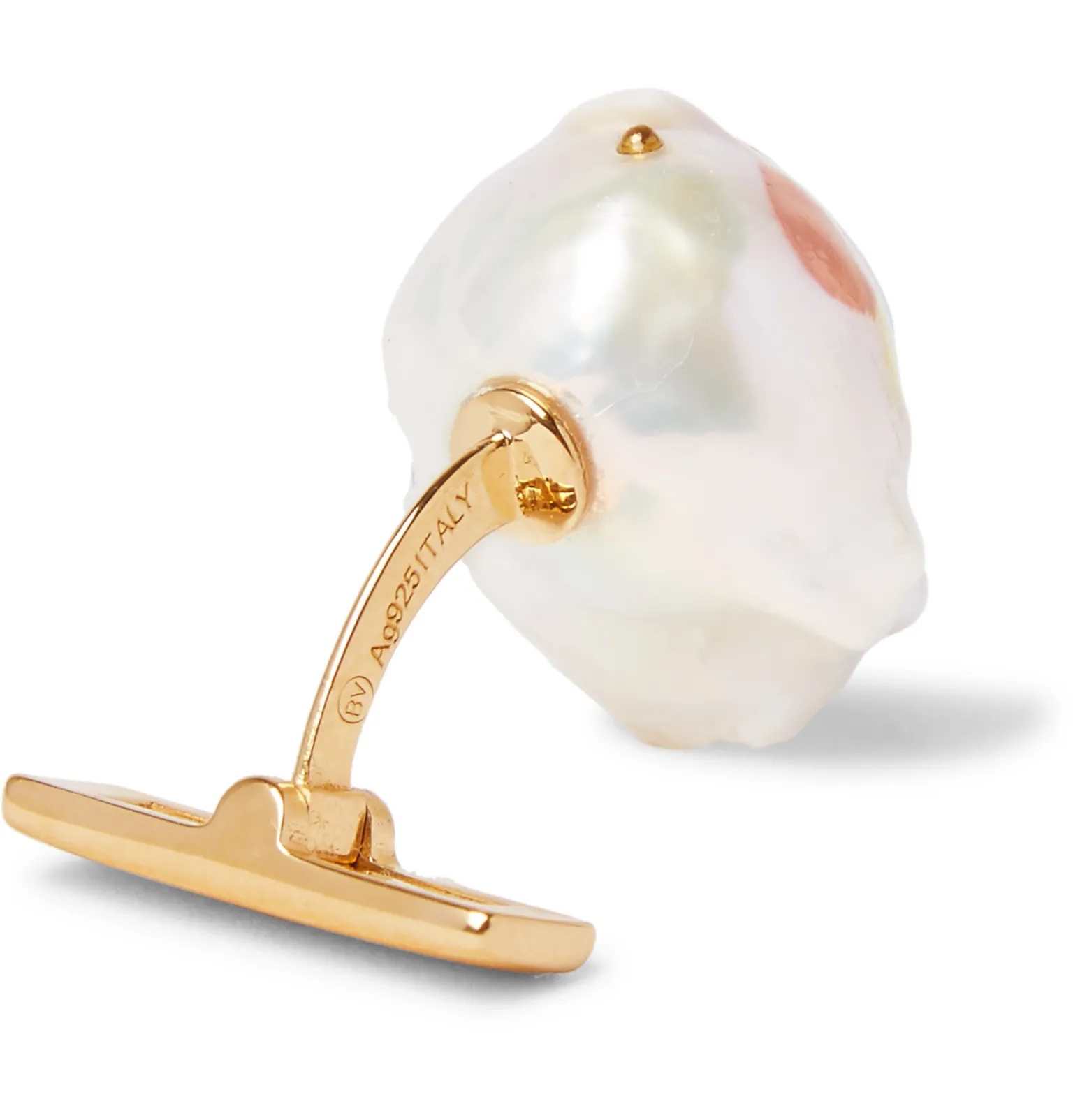 Painted Mother-of-Pearl Gold-Tone Cufflinks - 3