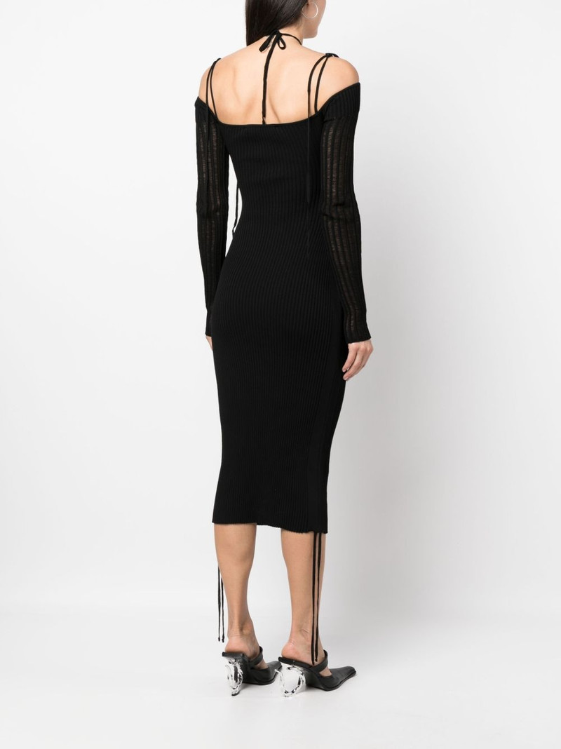 cold-shoulder knitted midi dress 4