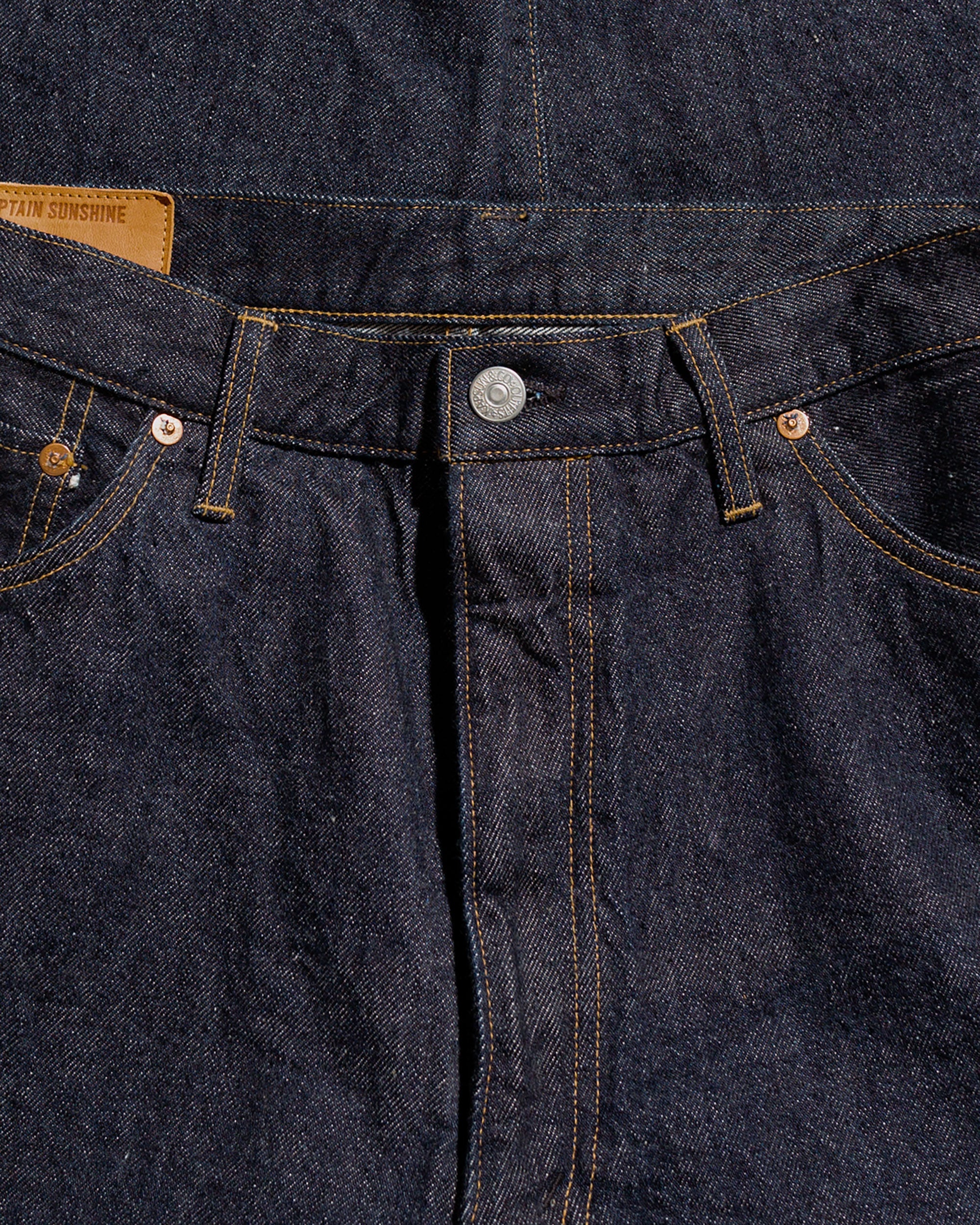 5P Zipper Front Denim Pants Indigo One Wash - 5