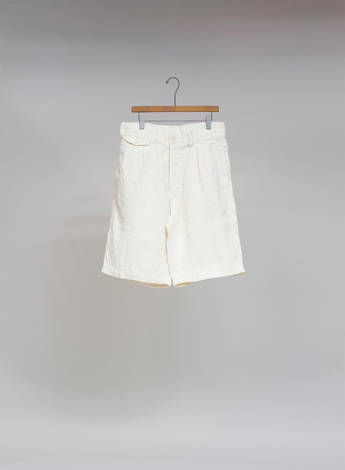 Desert Short Hemp Denim in Off White - 1