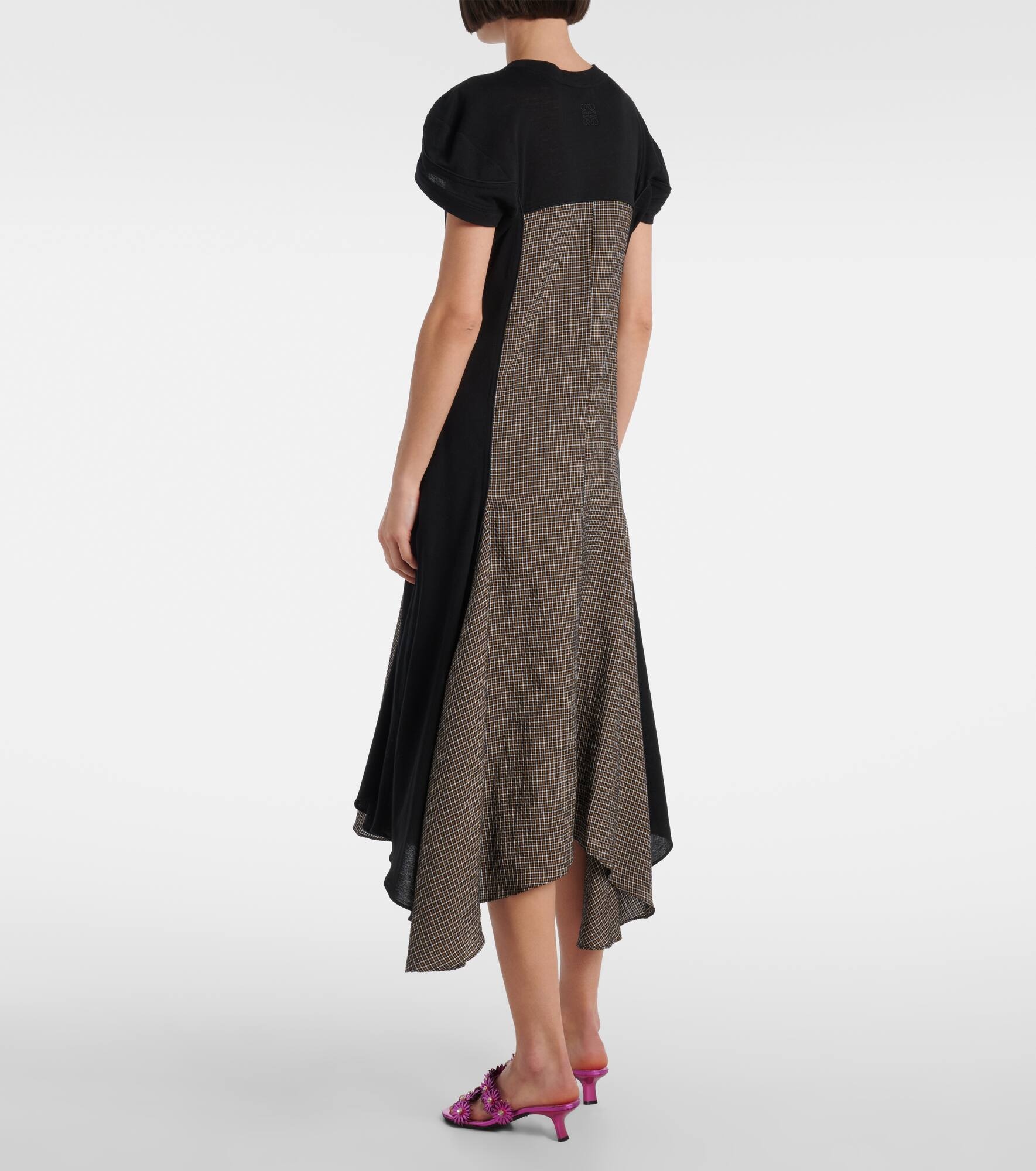 Checked asymmetric midi dress - 3