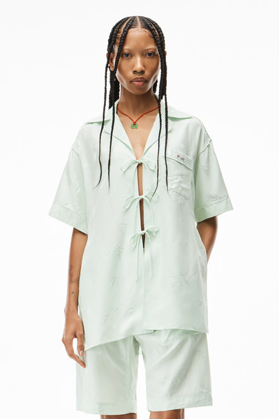 Alexander Wang SHORT-SLEEVE TIE TOP IN VISCOSE JACQUARD outlook