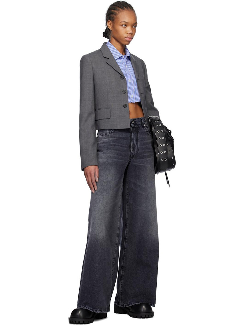 We11done Gray Single-Breasted Crop Blazer outlook