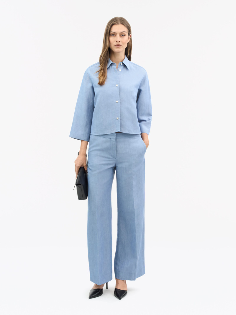 TIGER OF SWEDEN Corins Cropped Linen Shirt outlook
