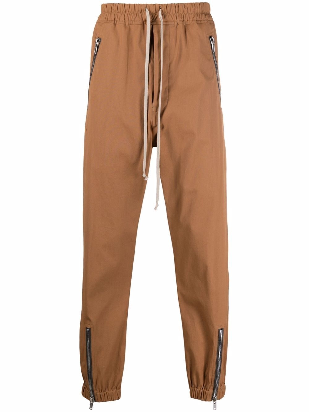 zip-detail tapered trousers - 1