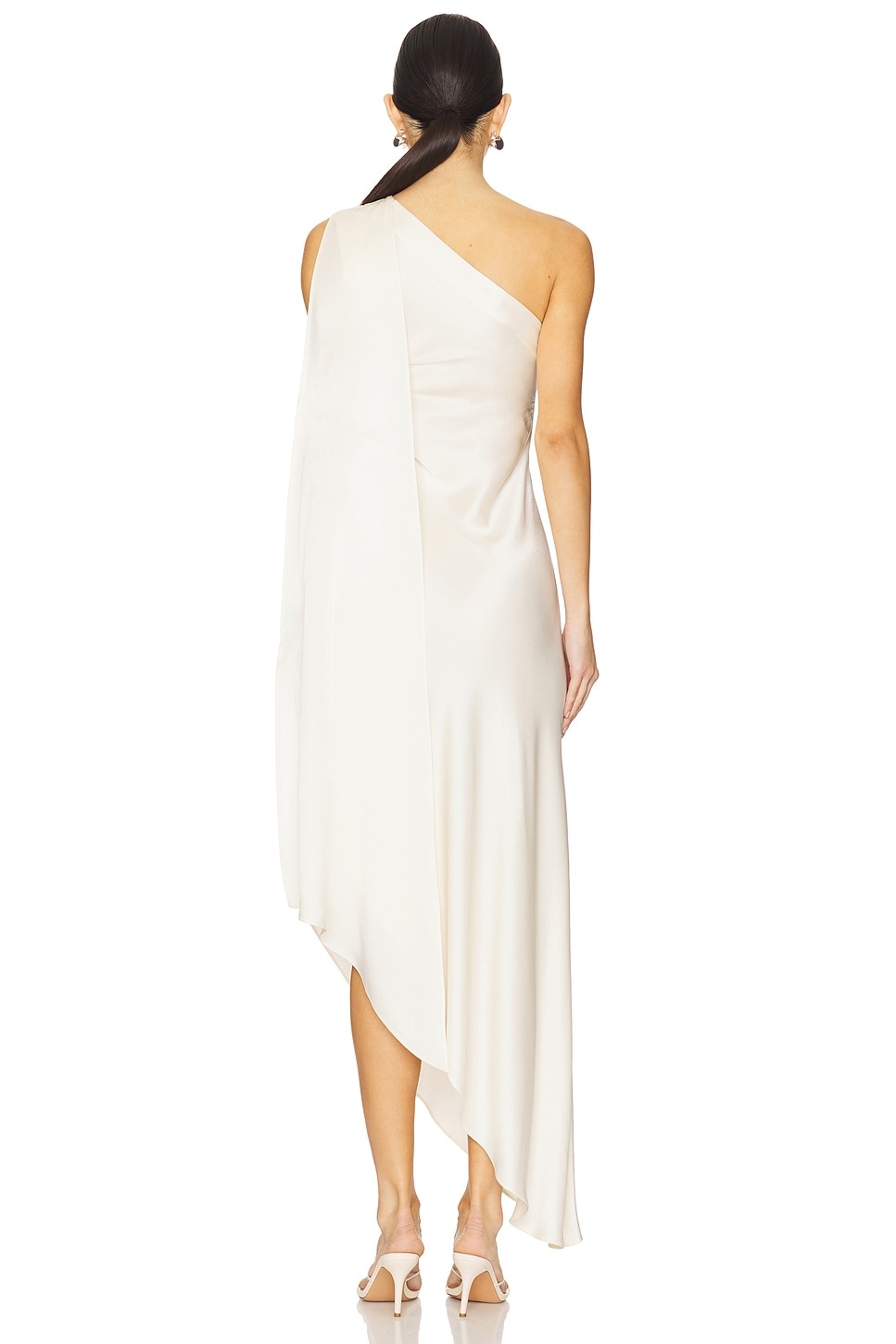 Satin One Shoulder Dress - 3