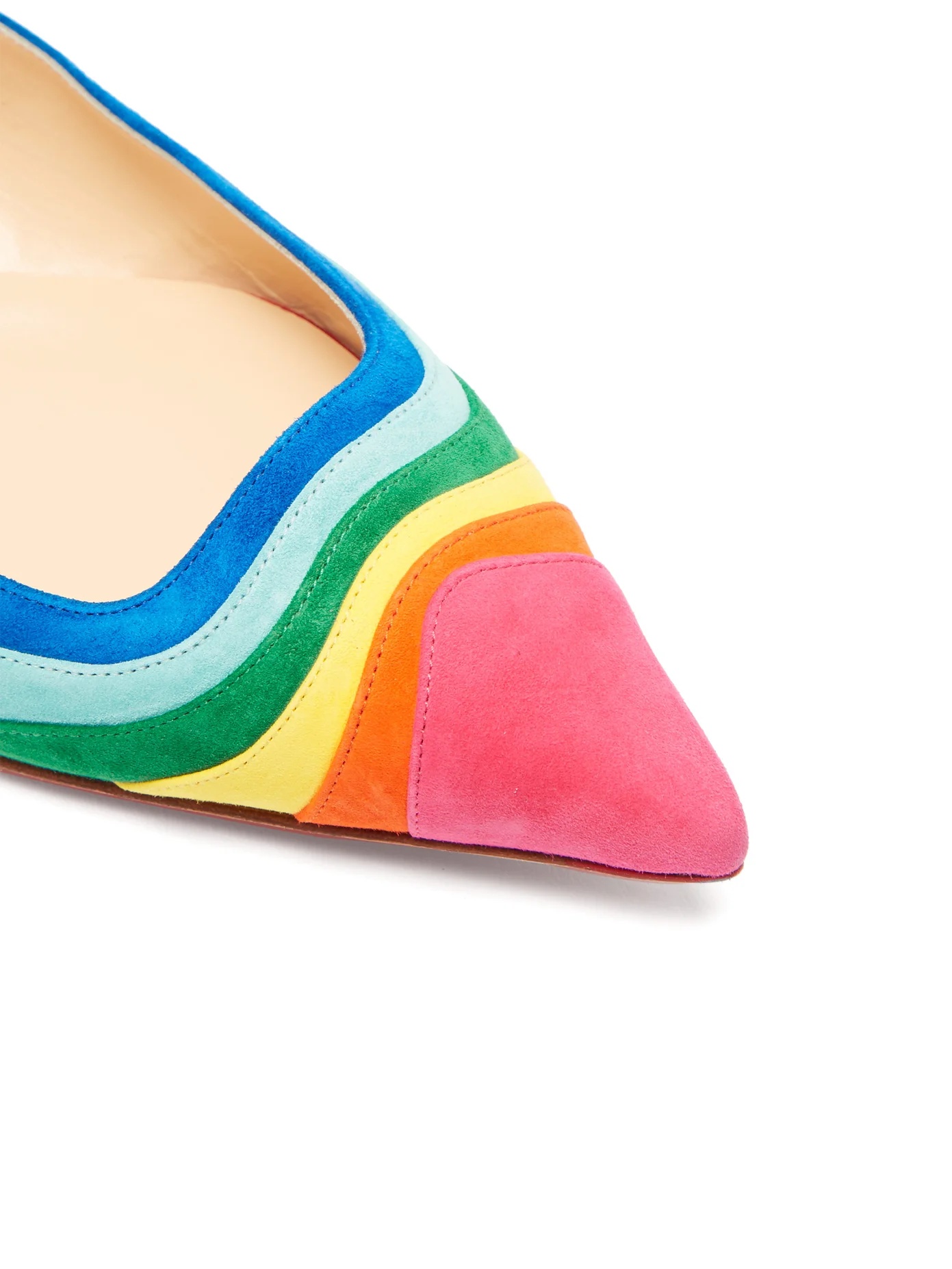 Degradama rainbow suede slingback pumps - 6