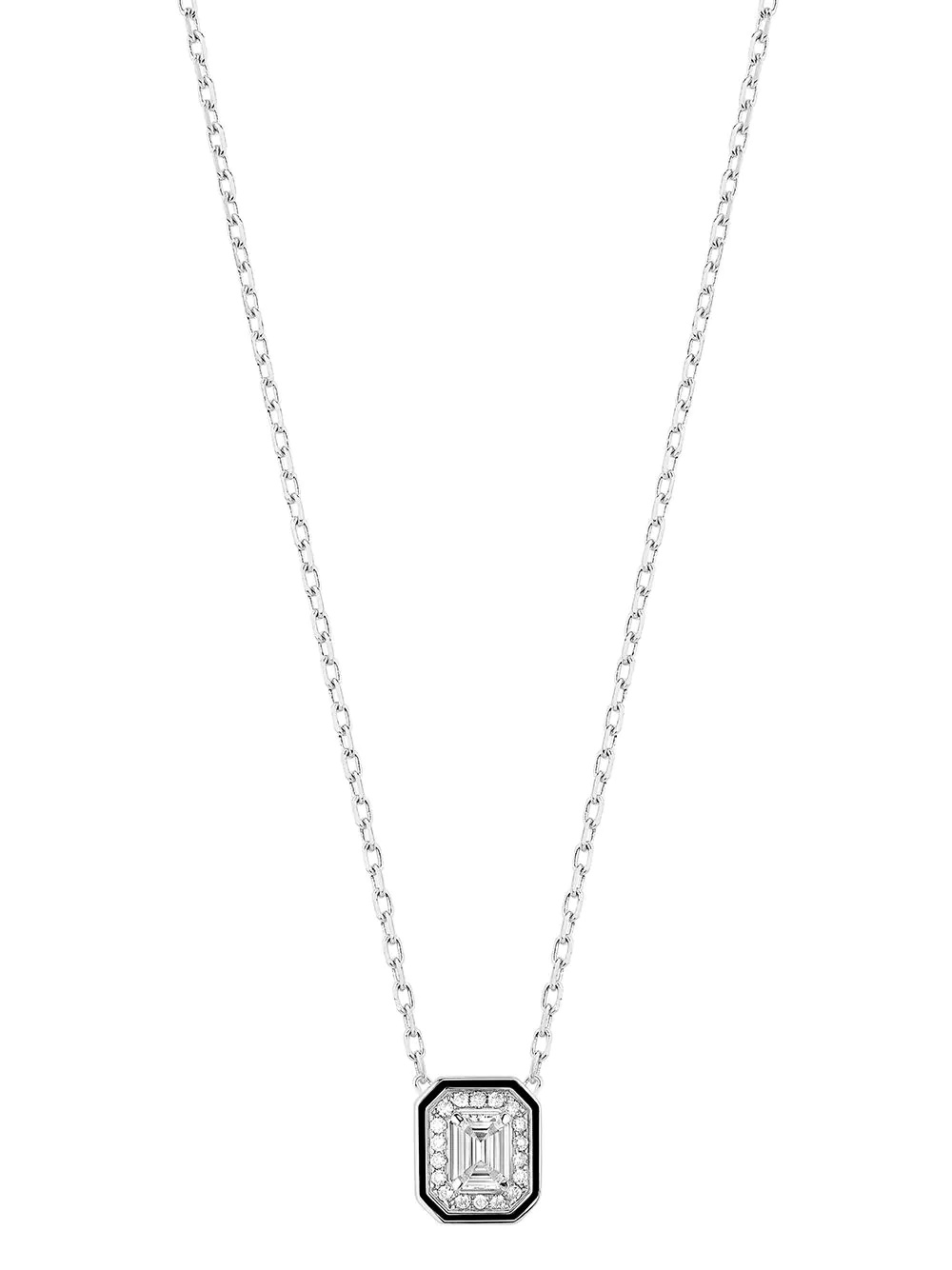 18kt white gold diamond Liseré pendant necklace - 1