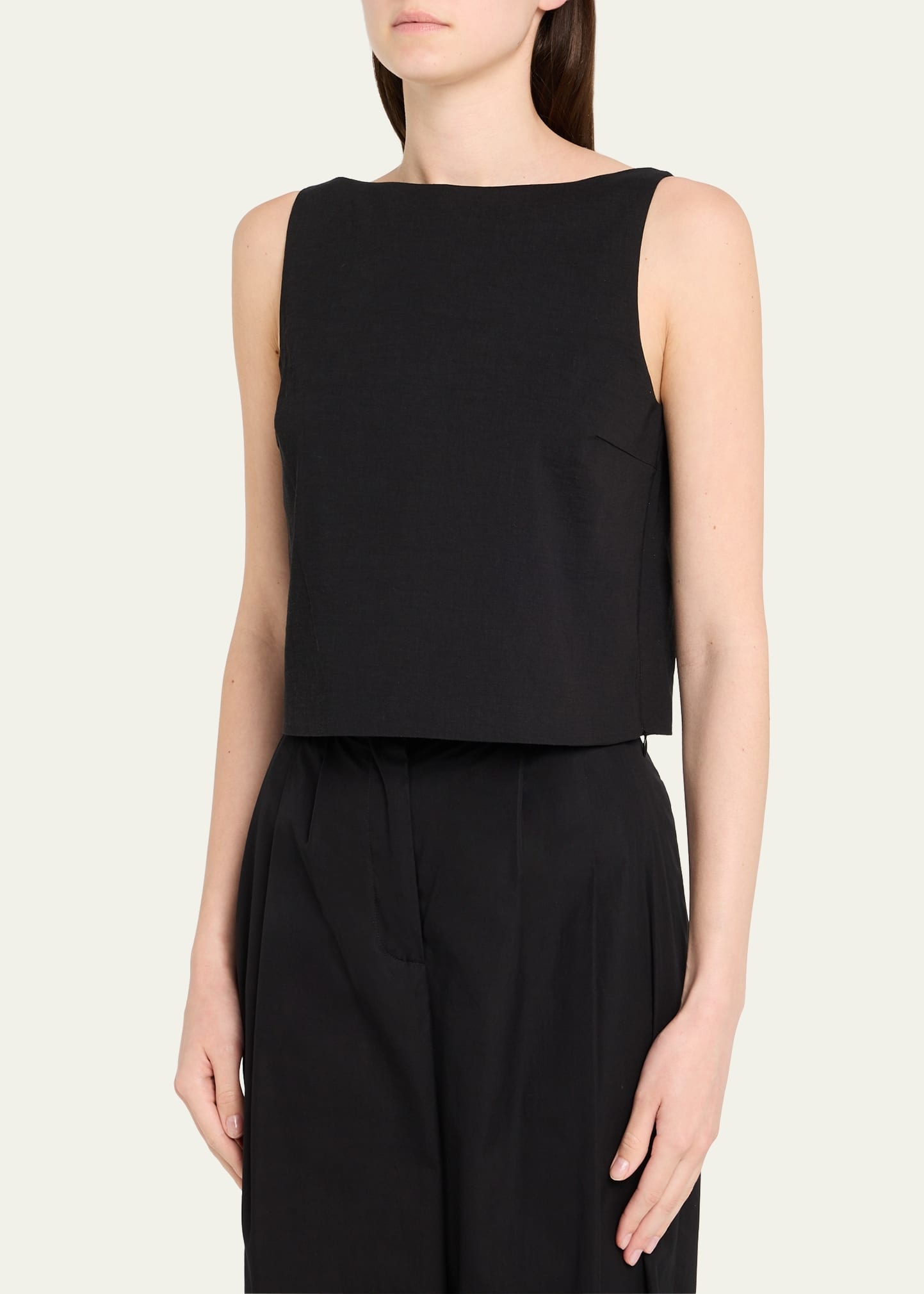 Sleeveless Bateau-Neck Top - 4