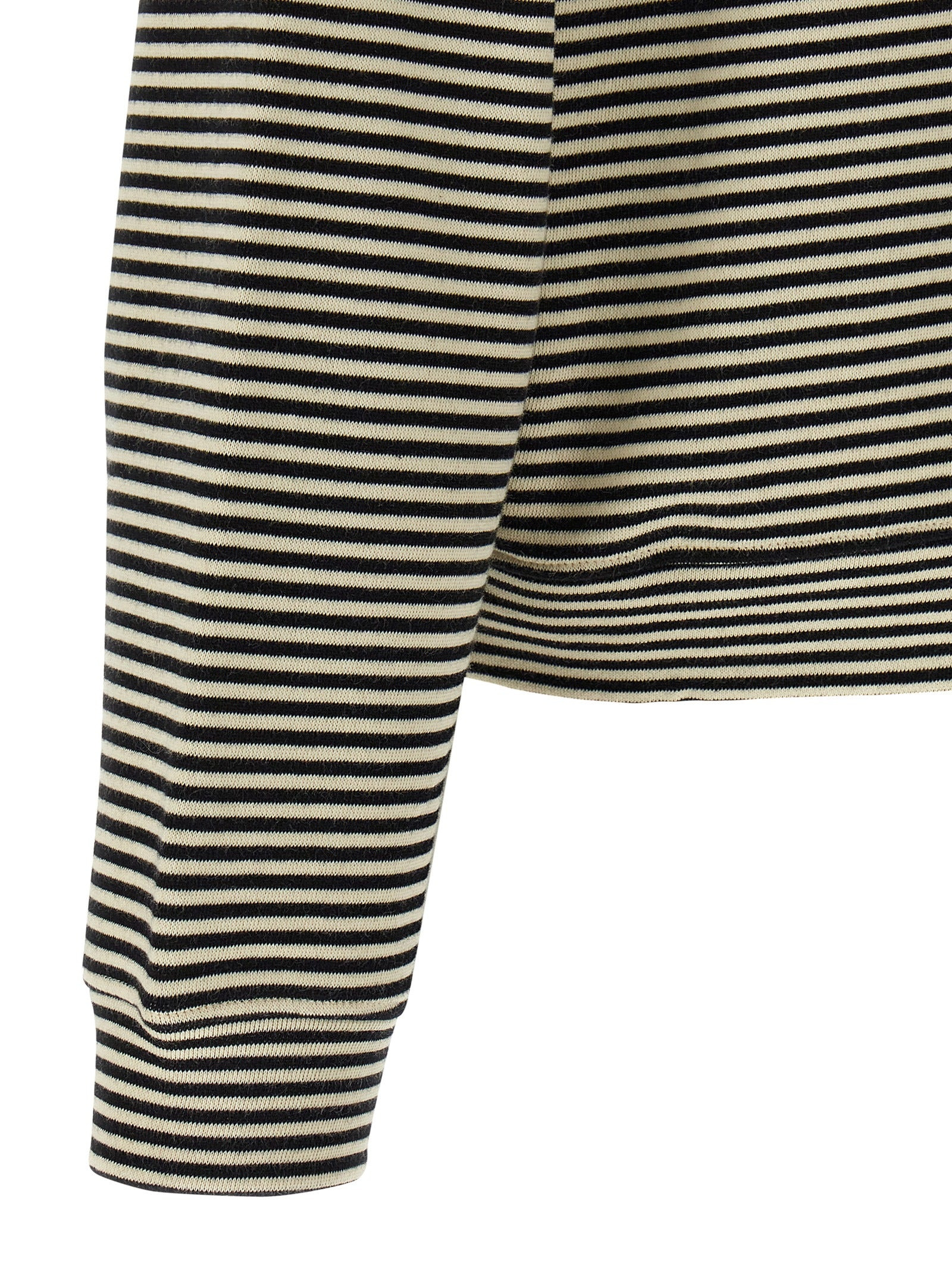 Striped Polo Sweatshirt Black - 4