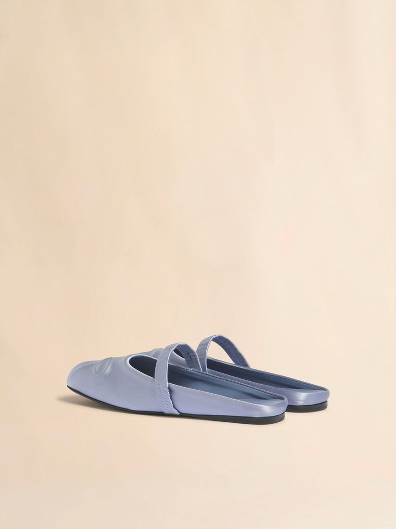 Marni LIGHT GREY SATIN LITTLE BOW SABOT BALLET FLAT outlook