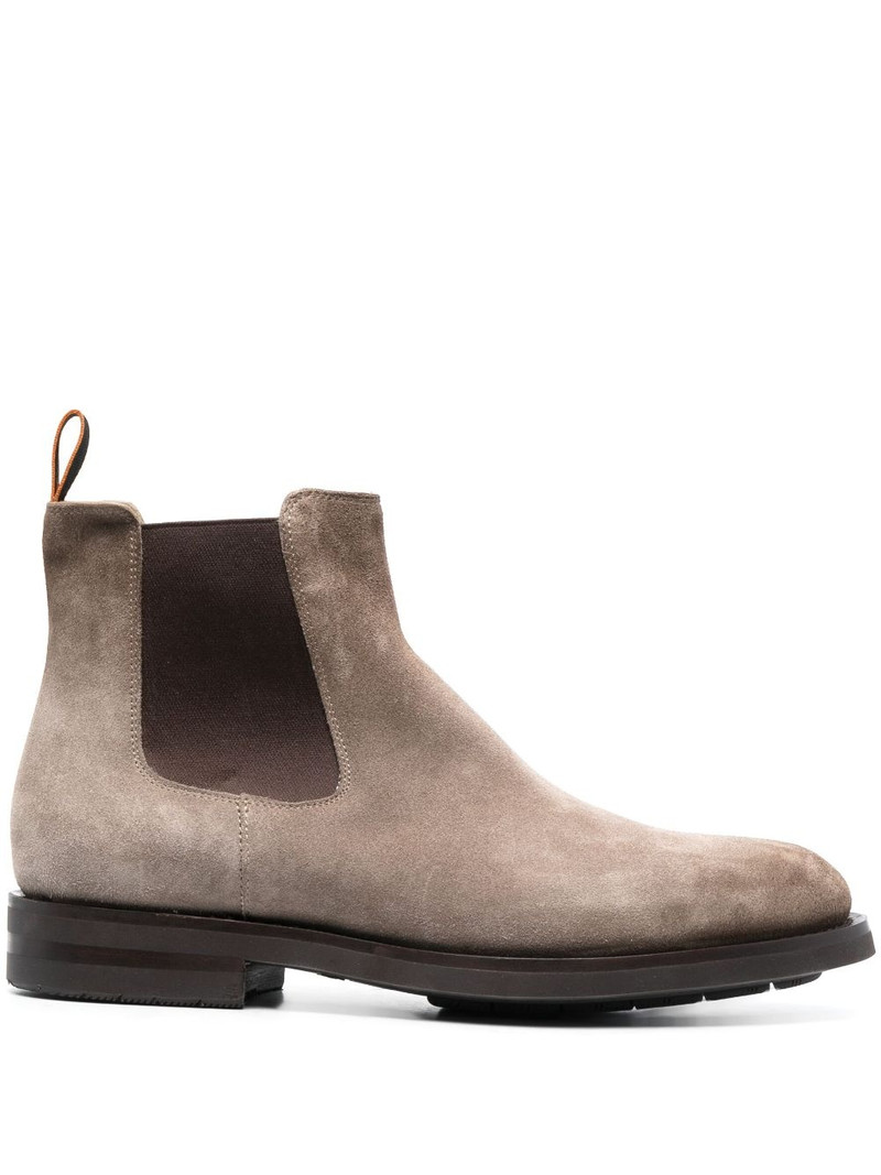 round-toe suede ankle boots 1