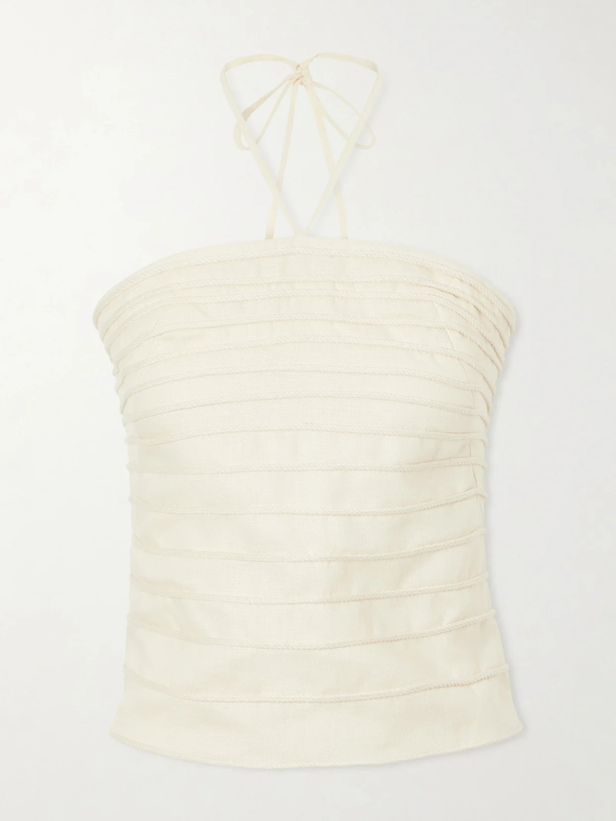 En Tu Luz Embroidered Linen Bustier Top - 1