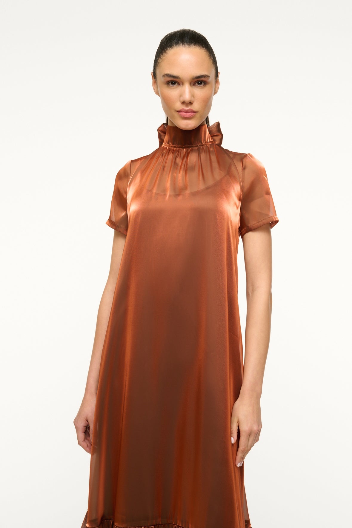 STAUD CALLUNA DRESS IRIDESCENT CACAO - 3