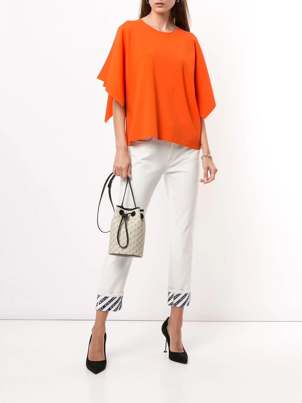 draped short-sleeve blouse - 2