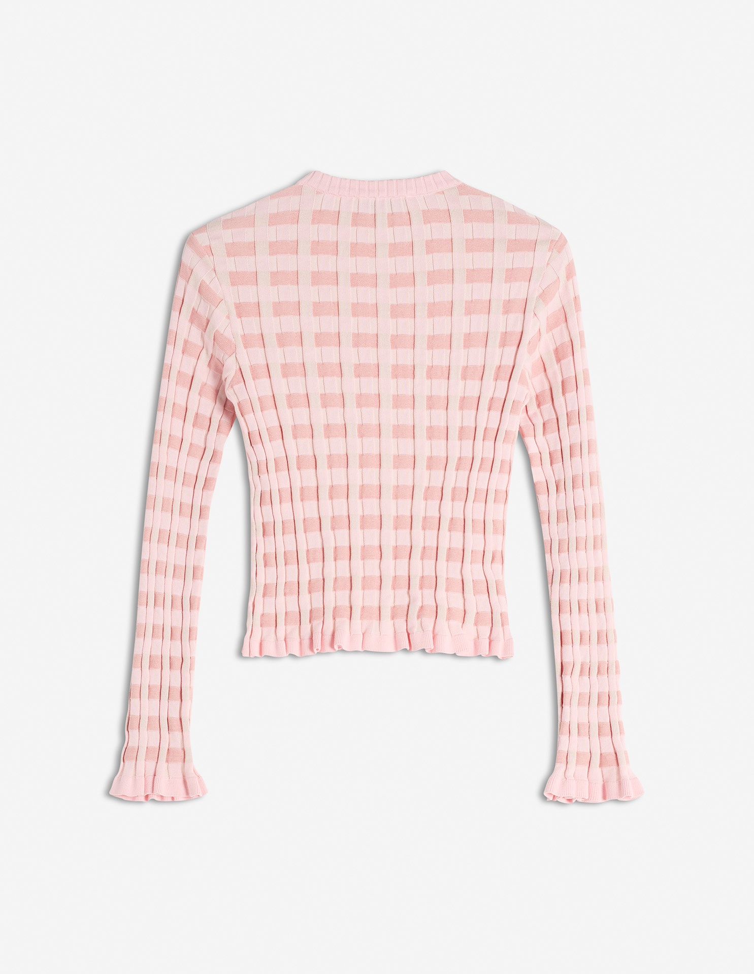 CHECKED RIBBED CARDIGAN - 6