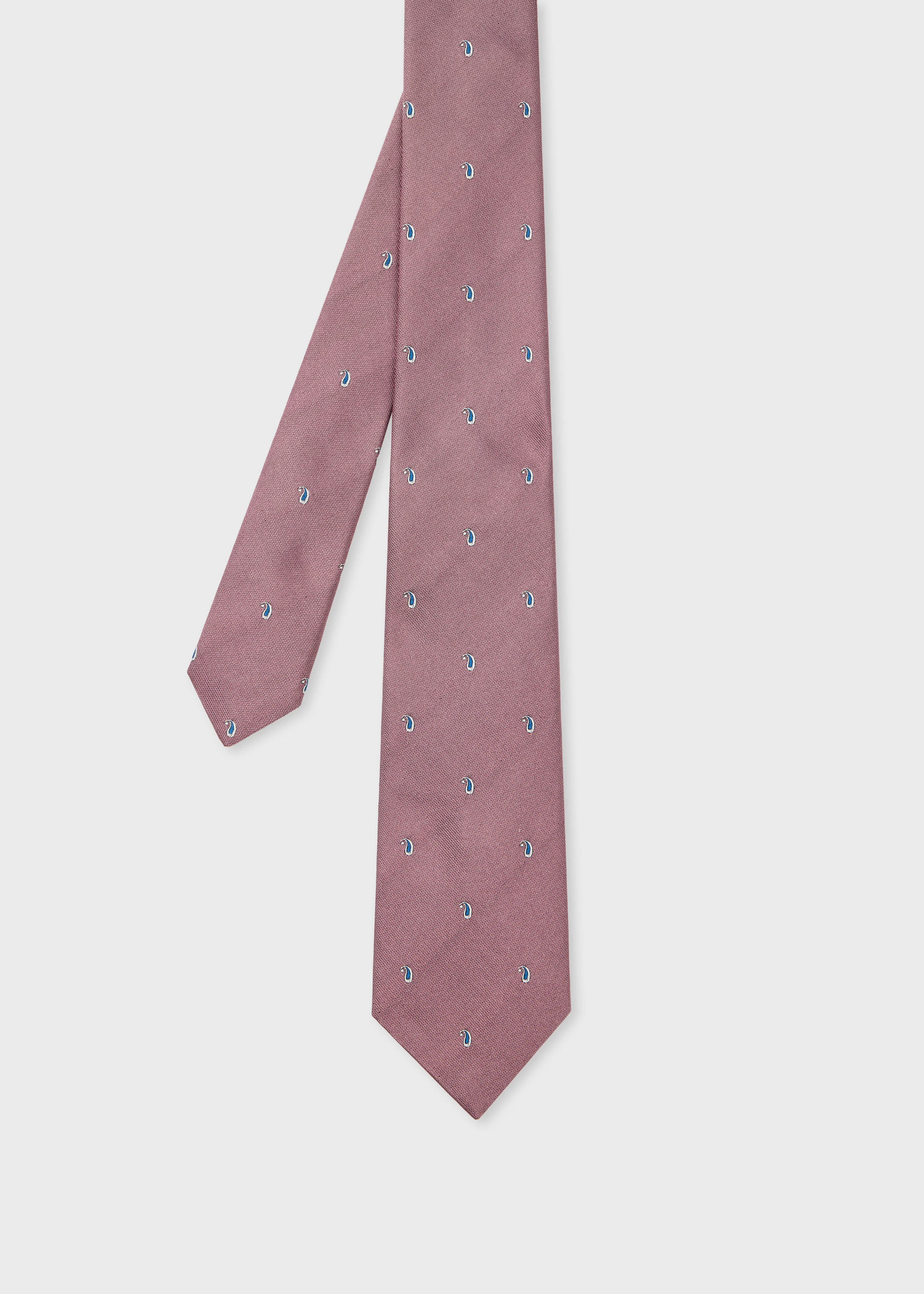 Pink Silk 'Paisley' Tie - 1